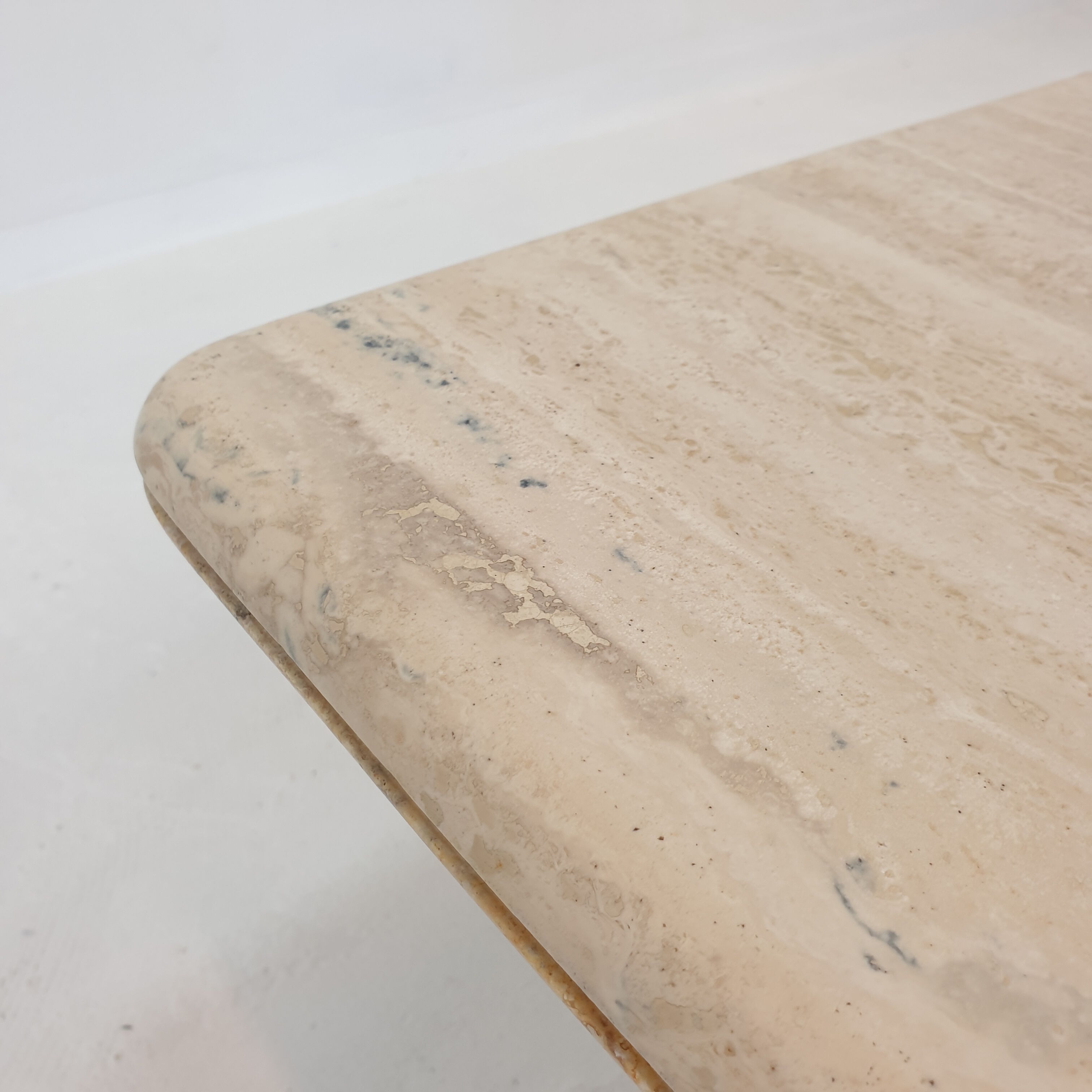 Italian travertine coffee table, 1980s