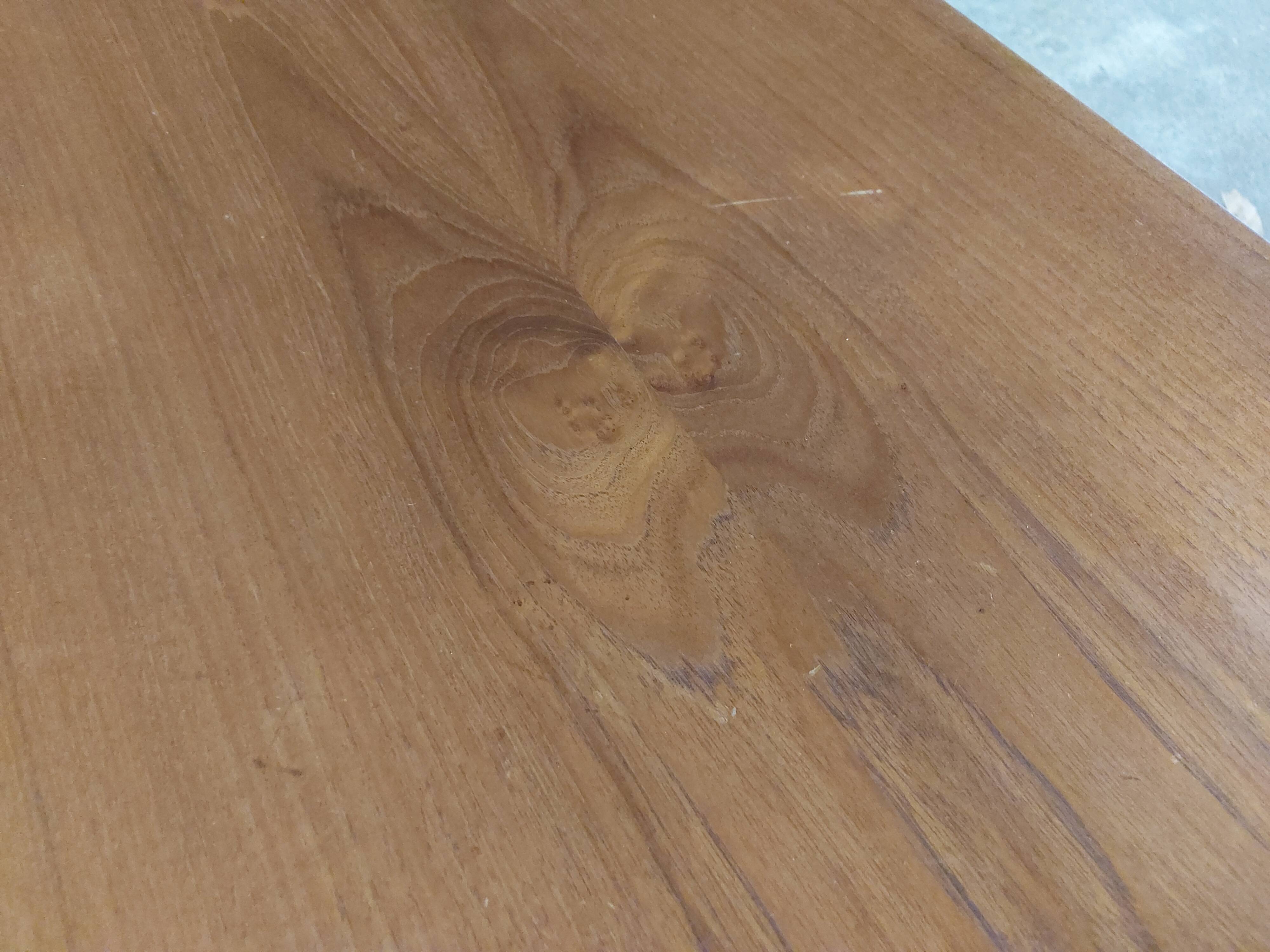 Scandinavian teak table with built-in extension