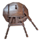 Table pliante antique sculptée en forme de tripode / Pays-Bas / chêne / XIXe siècle vers 1880