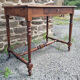 Writing table or wooden desk, Louis XIII style, turned legs, vintage