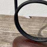 Pair of Scandinavian candlesticks in wood and metal Denmark
