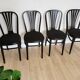 Set of 4 Vintage Black Wooden Dining Chairs: STOL Kamnik, 70s, Yugoslavia