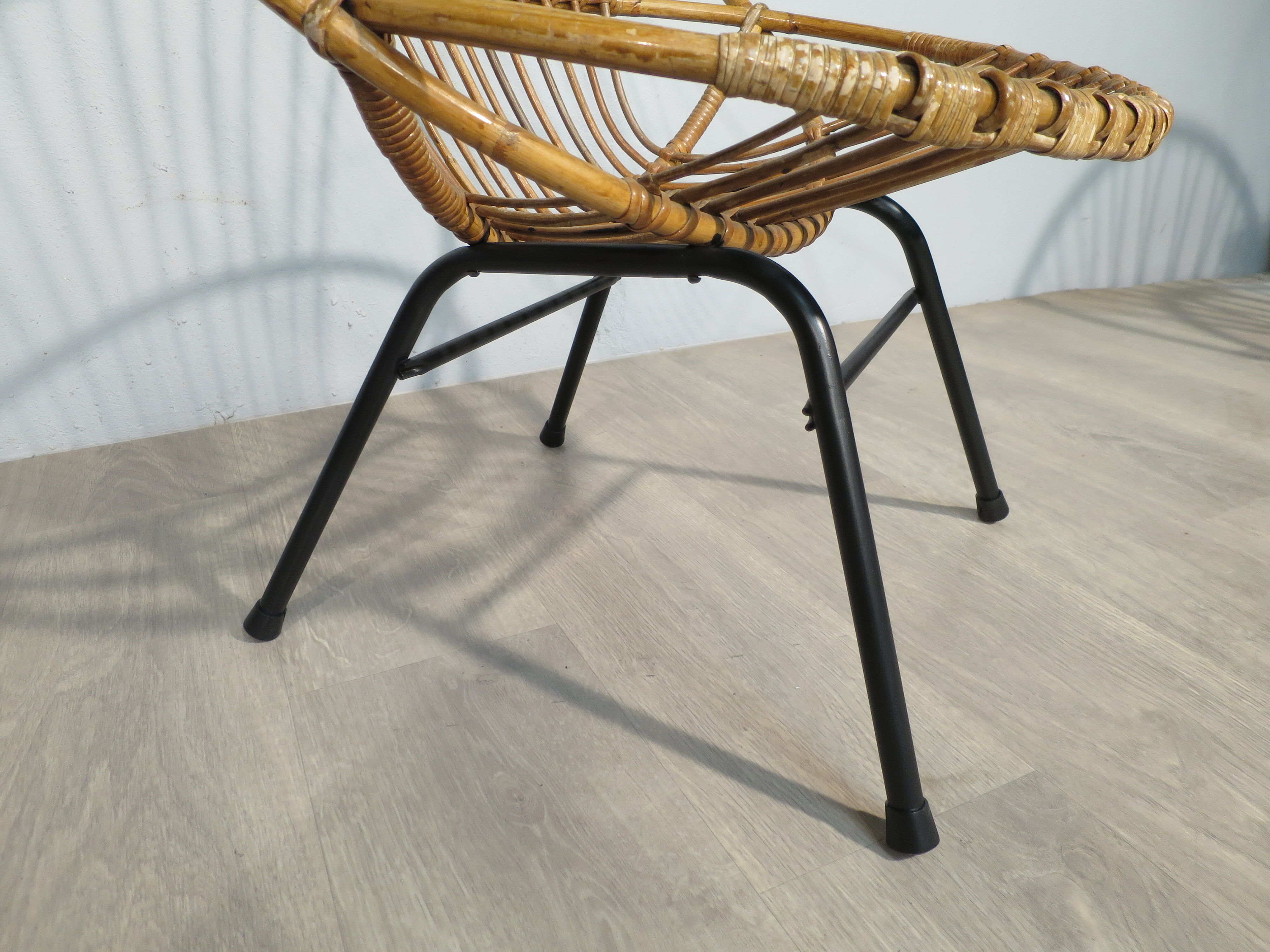 Rattan basket armchair 1960