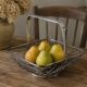 Vintage silver twisted metal basket – Foldable handle