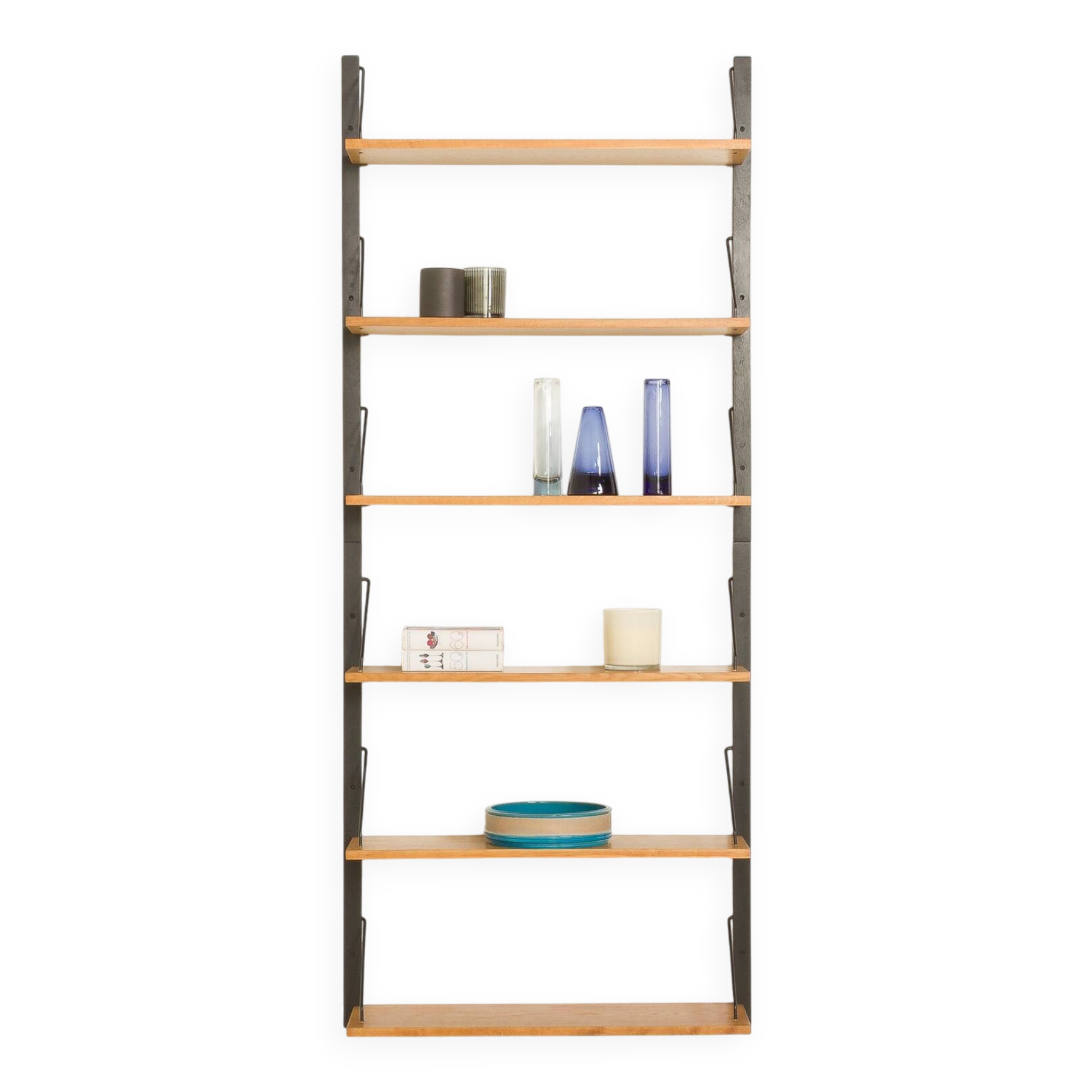 Système d'étagères modulaires scandinaves en chêne, années 1960
