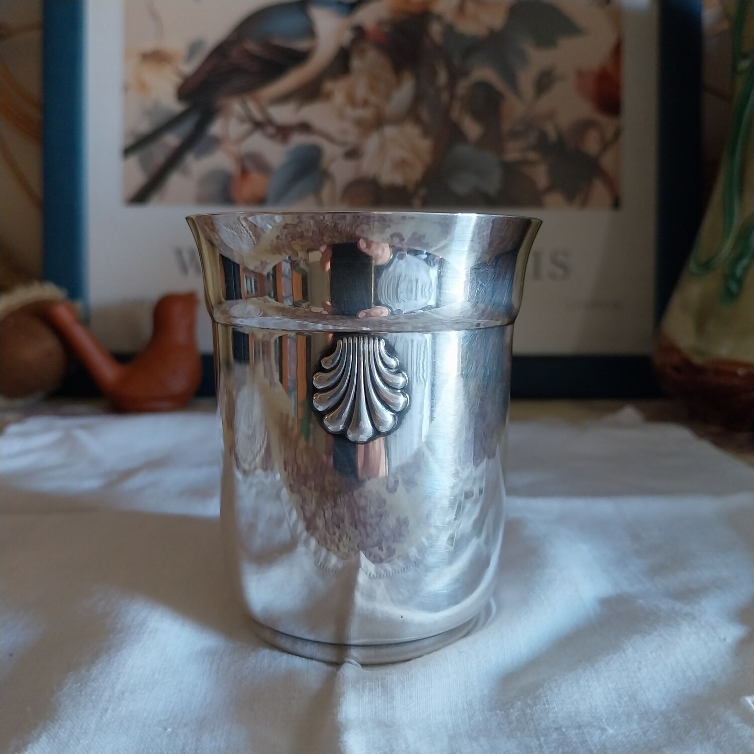 Old silver-plated metal cup by Ravinet & Denfer