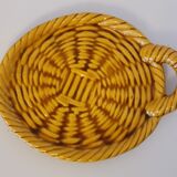 Coupelle serviteur ou dessous de bouteille en céramique décor tressé