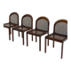 Ensemble de quatre chaises de salle à manger de style Mid-Century par Lübke