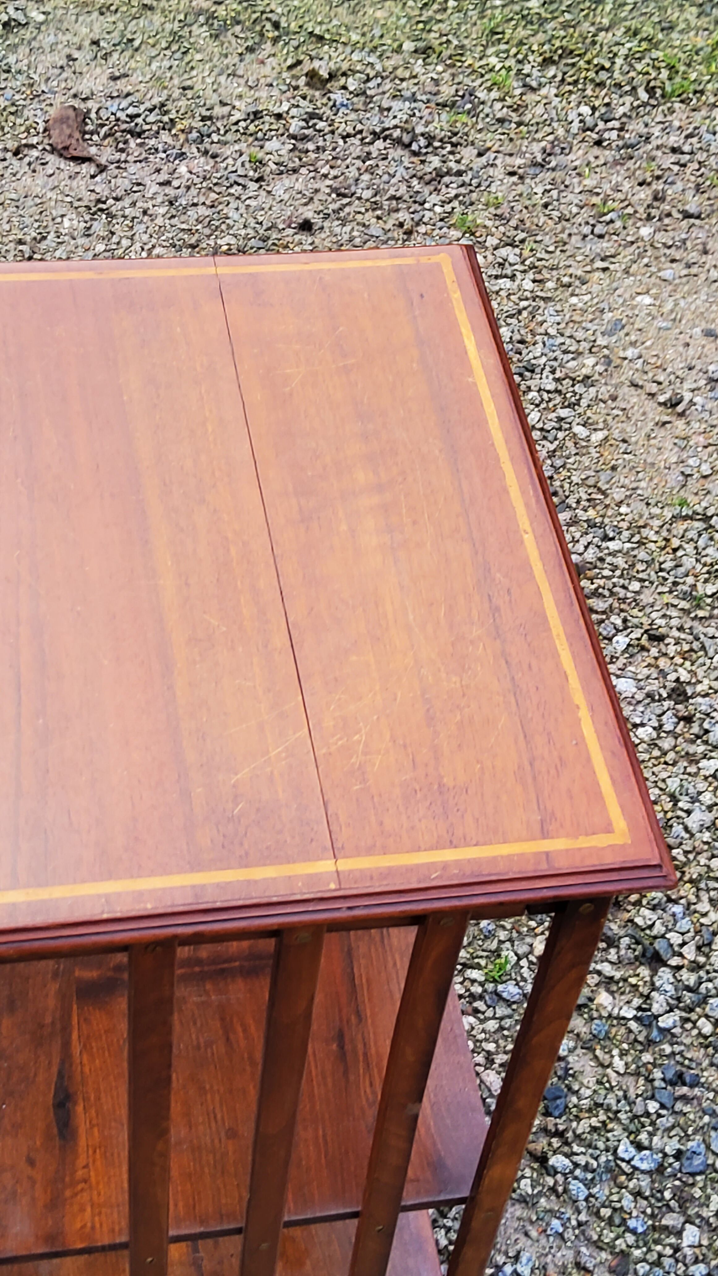 Art Deco style revolving bookcase in walnut and oak
