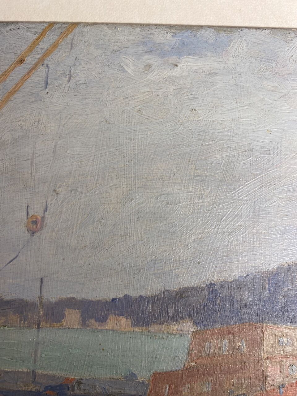Marine, barge at the quayside, workshop stamp early twentieth century