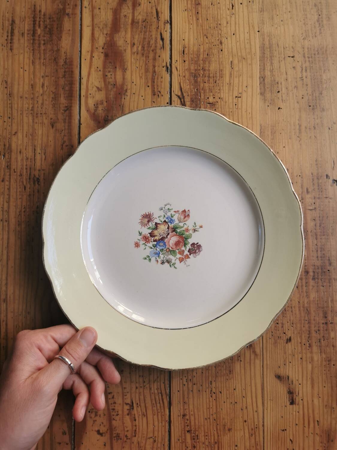 Mismatched vintage dinner plates