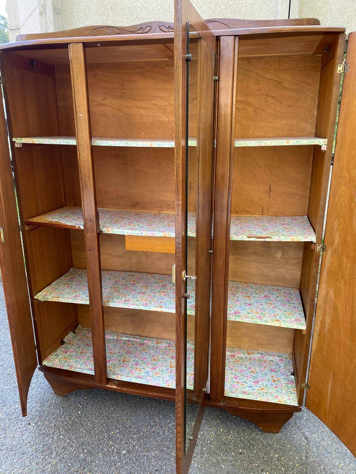 Art Deco wardrobe with mirrored door 145cm