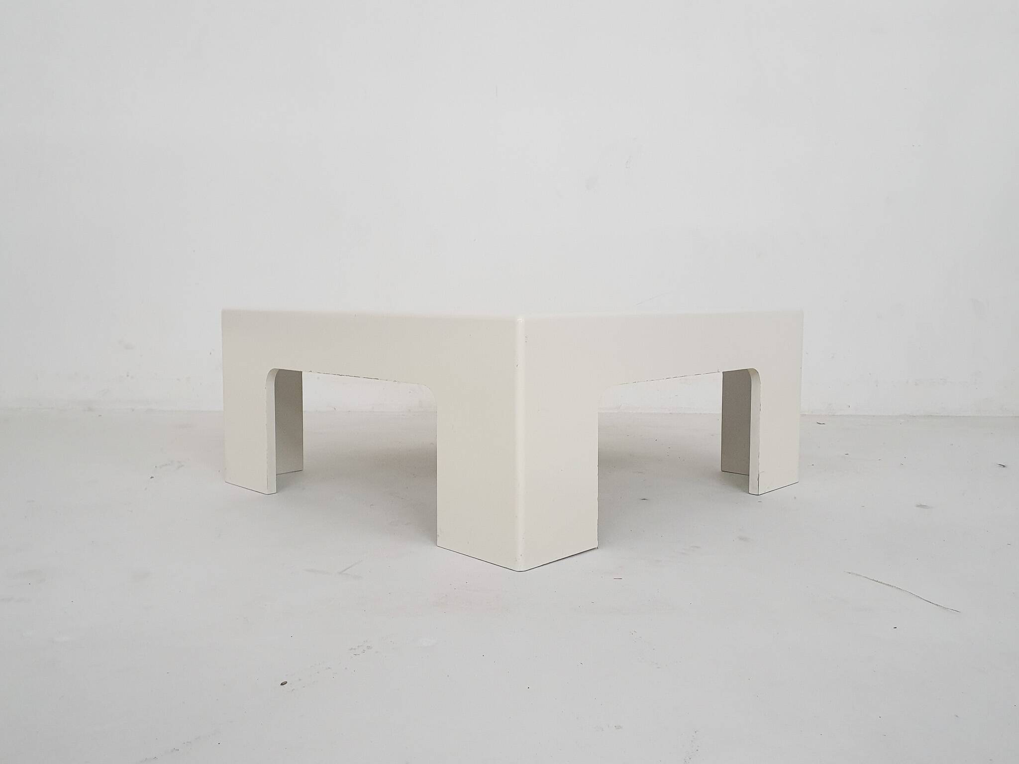 White square coffee table attrb. to Marc Berthier, France 1970's