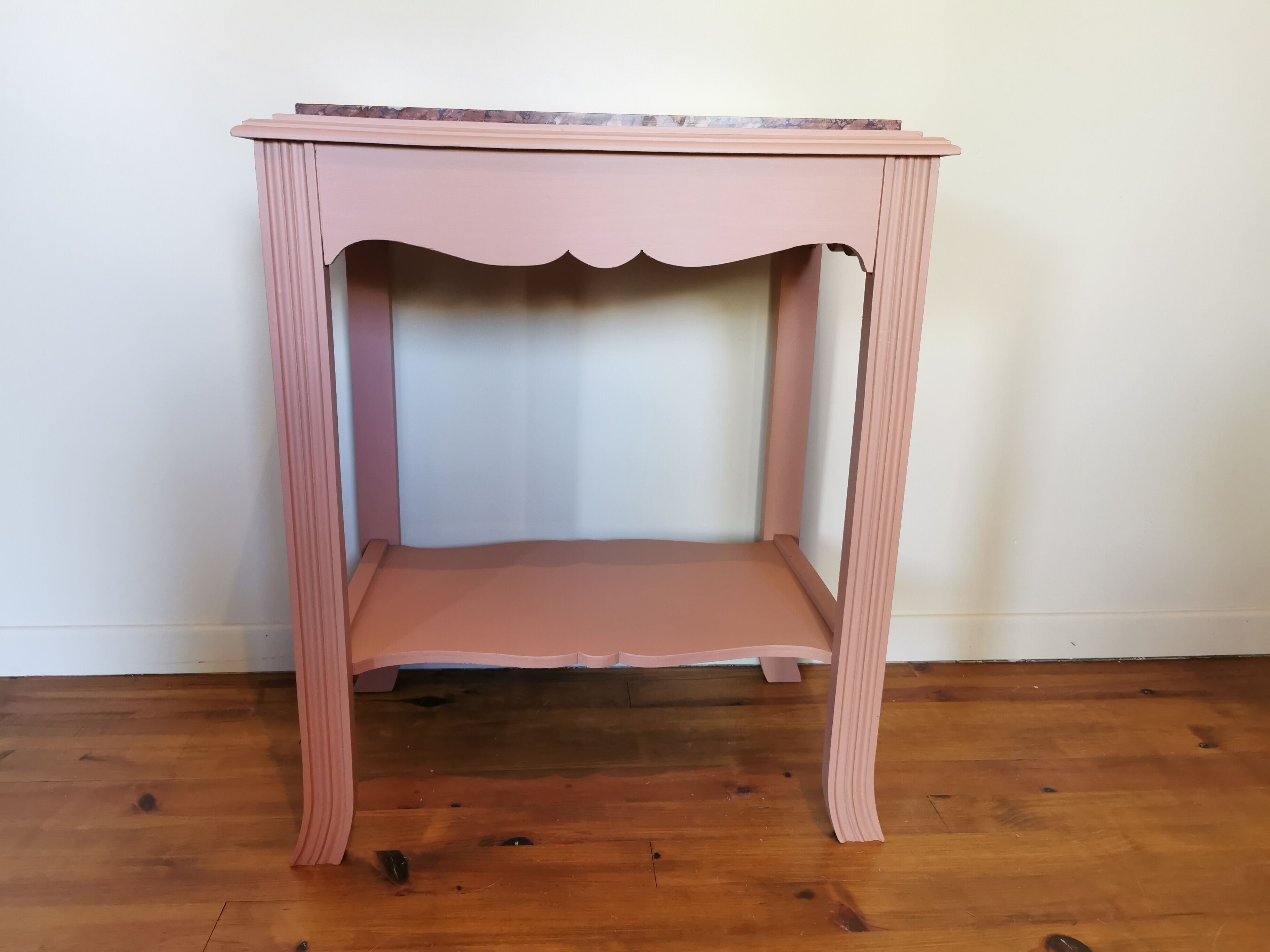 Powder pink art deco pedestal table