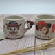 Duo of vintage cups I love you Me too