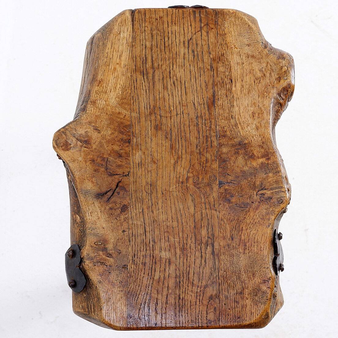 Wood and wrought iron tripod Side table - 1960s