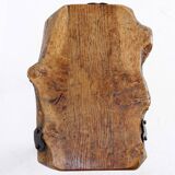 Table d'appoint tripode en bois et fer forgé, 1960