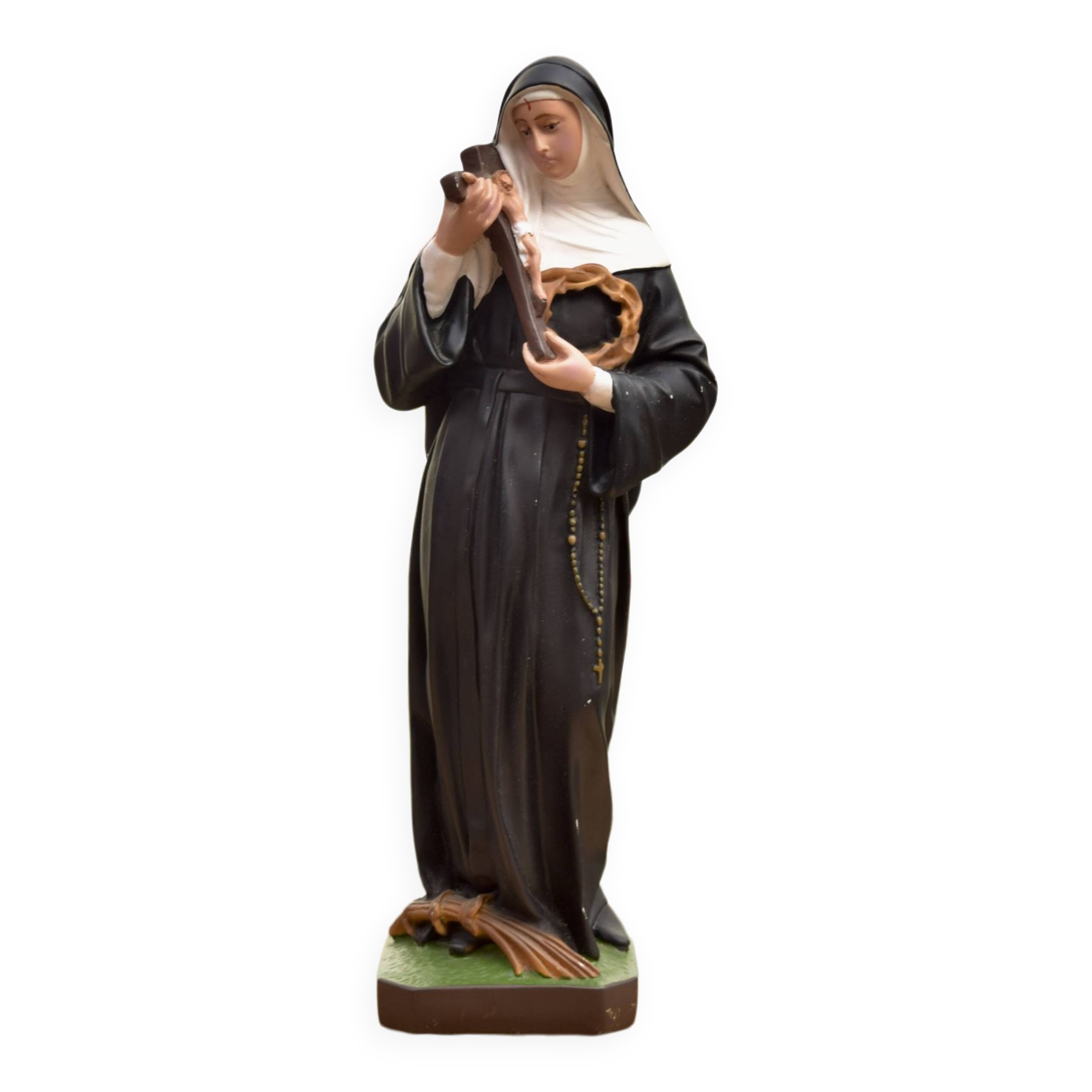 Saint Rita statuette in hand-painted resin - 40 cm - Made in Italy