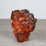 Vintage Italian Orange Sculpture Lamp, 70s