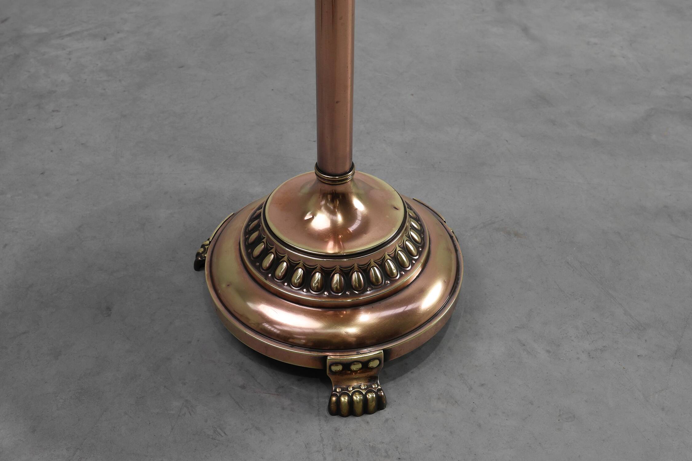 Art Deco Side Table by Daalderop in Red and Yellow Copper, The Netherlands