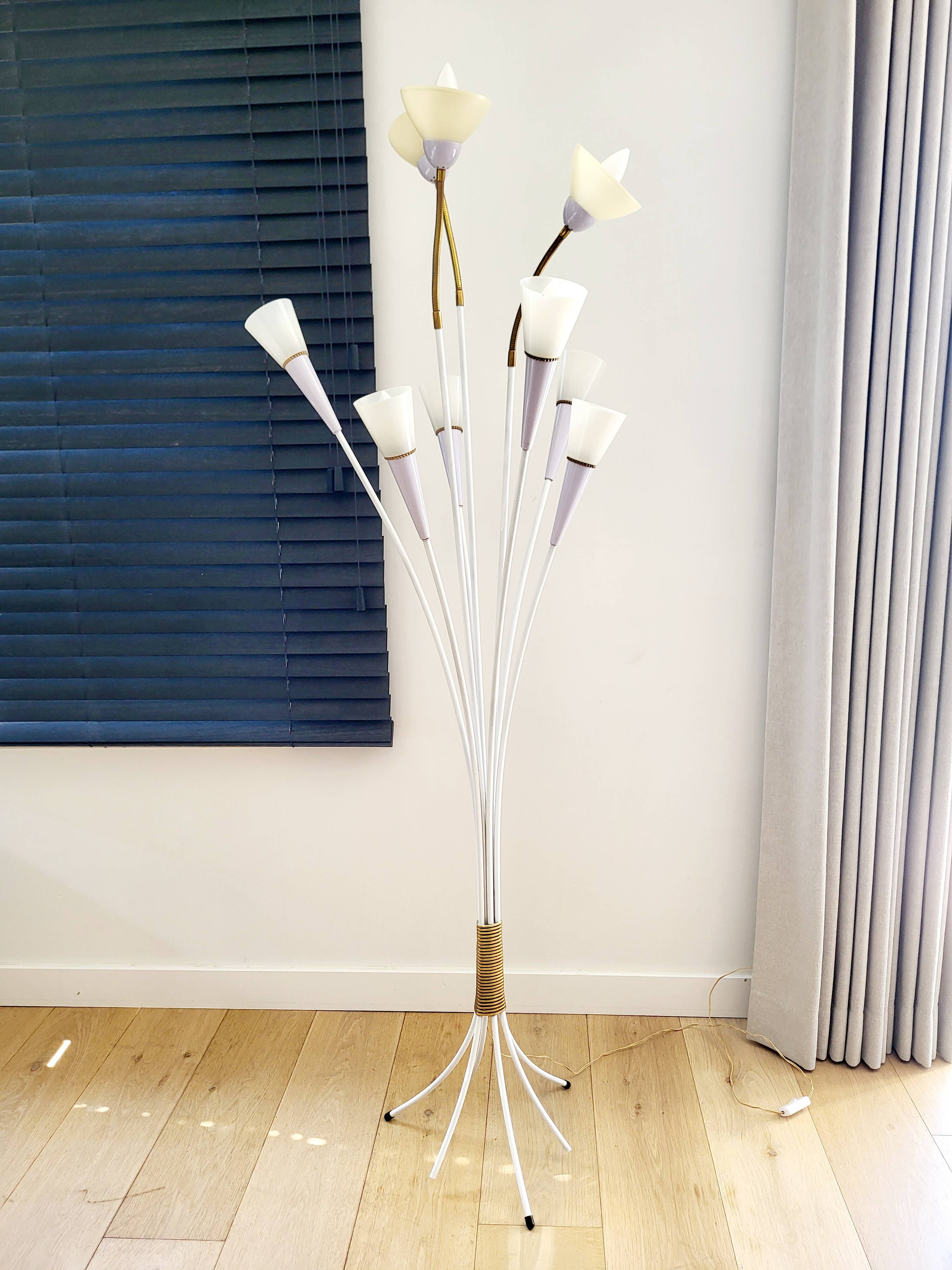 Vintage Spriet vloerlamp met 9 Lichtpunten 1950-1960