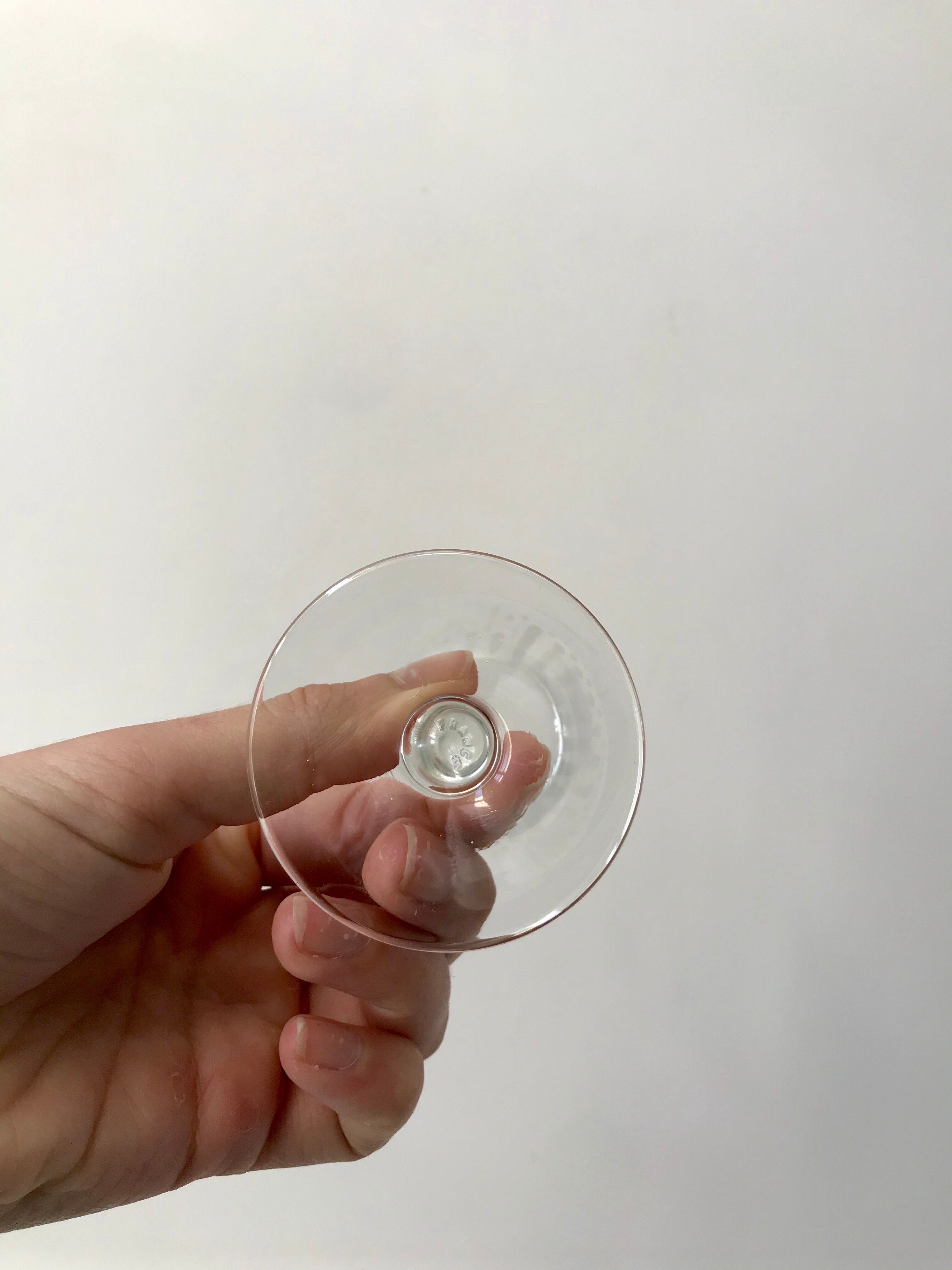 Set of 5 small crystalline glass wine glasses 50-60s