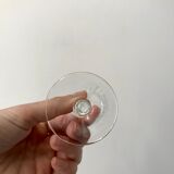 Set of 5 small crystalline glass wine glasses 50-60s