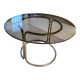 Smoked glass and chrome table, 1970.