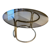 Smoked glass and chrome table, 1970.