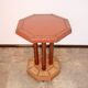 Coffee table, 1920s, beech wood and leather, vintage