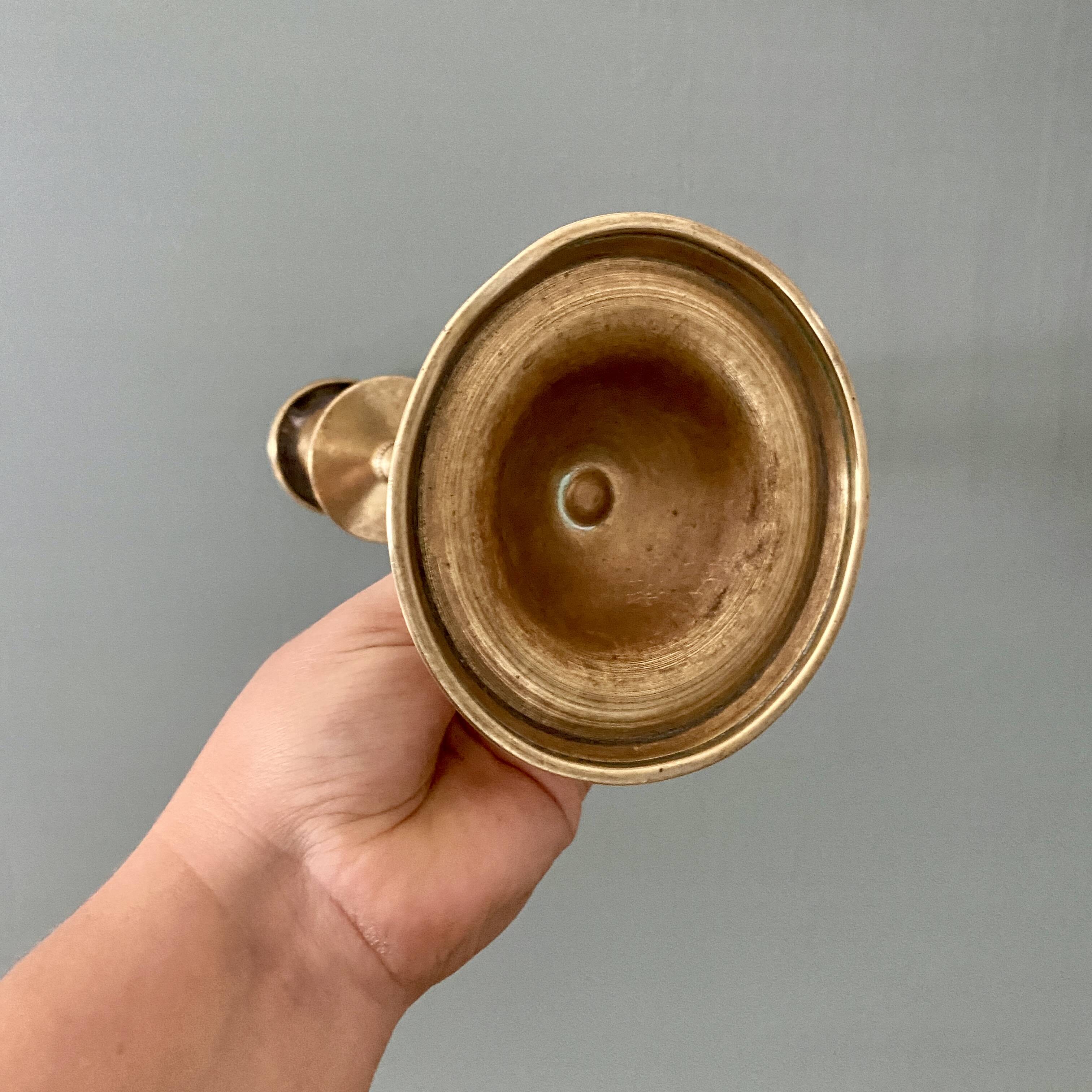 Antique brass candlestick holder