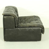 De Sede DS-11 modular lounge set – black leather, 1970s Swiss design