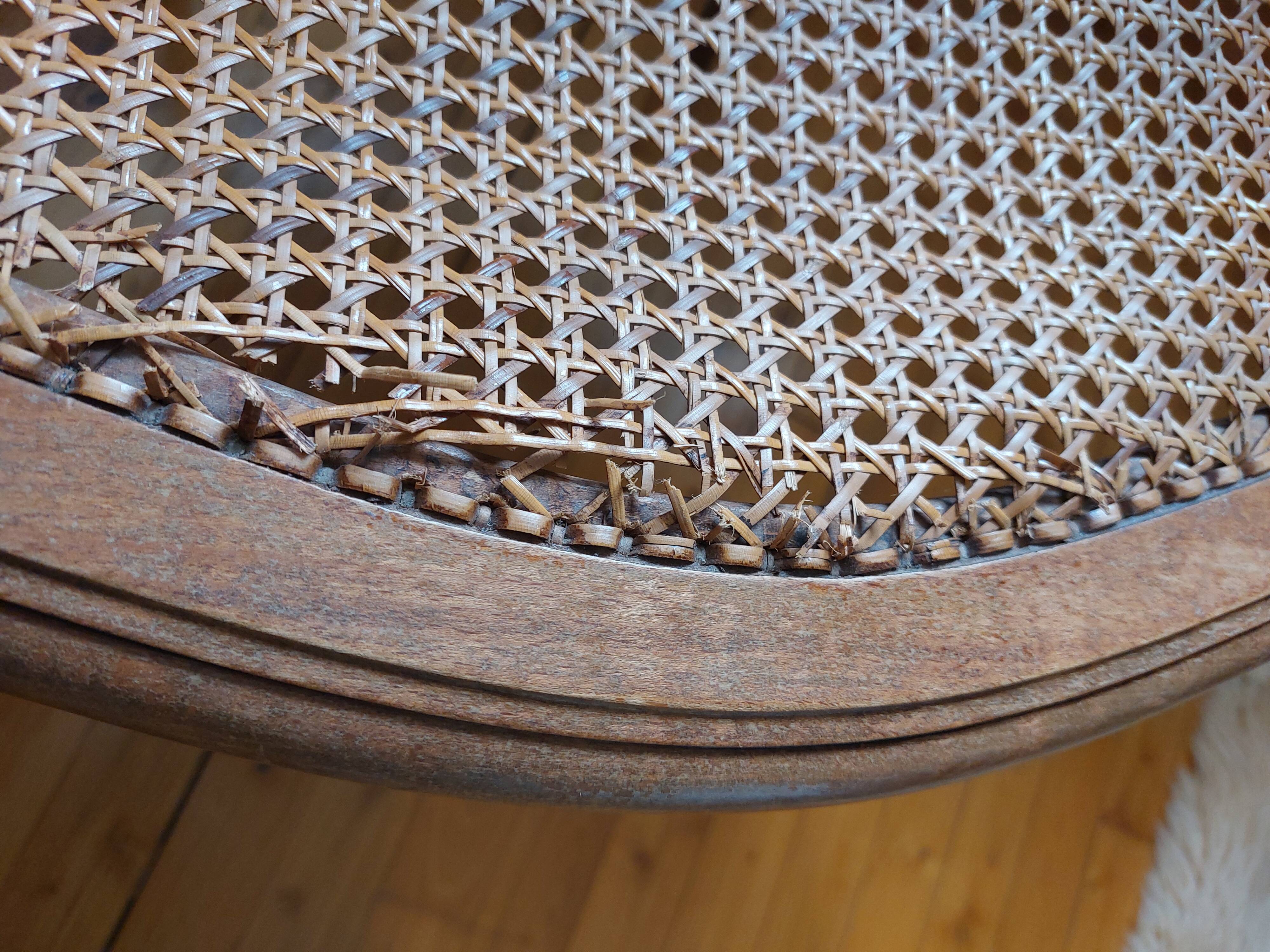 Louis XV style caned armchair