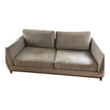 3-seater sofa in beige velvet