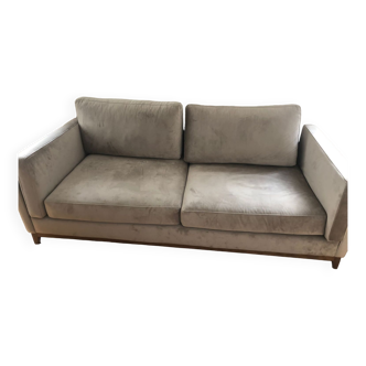 3-seater sofa in beige velvet