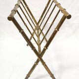 Vintage magazine rack 60s 70s Hollywood Regency style faux bamboo