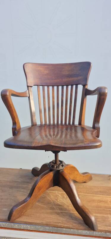 American oak office armchair