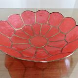 Pocket, cup, in red capiz mother-of-pearl and brass 1970