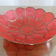 Pocket, cup, in red capiz mother-of-pearl and brass 1970