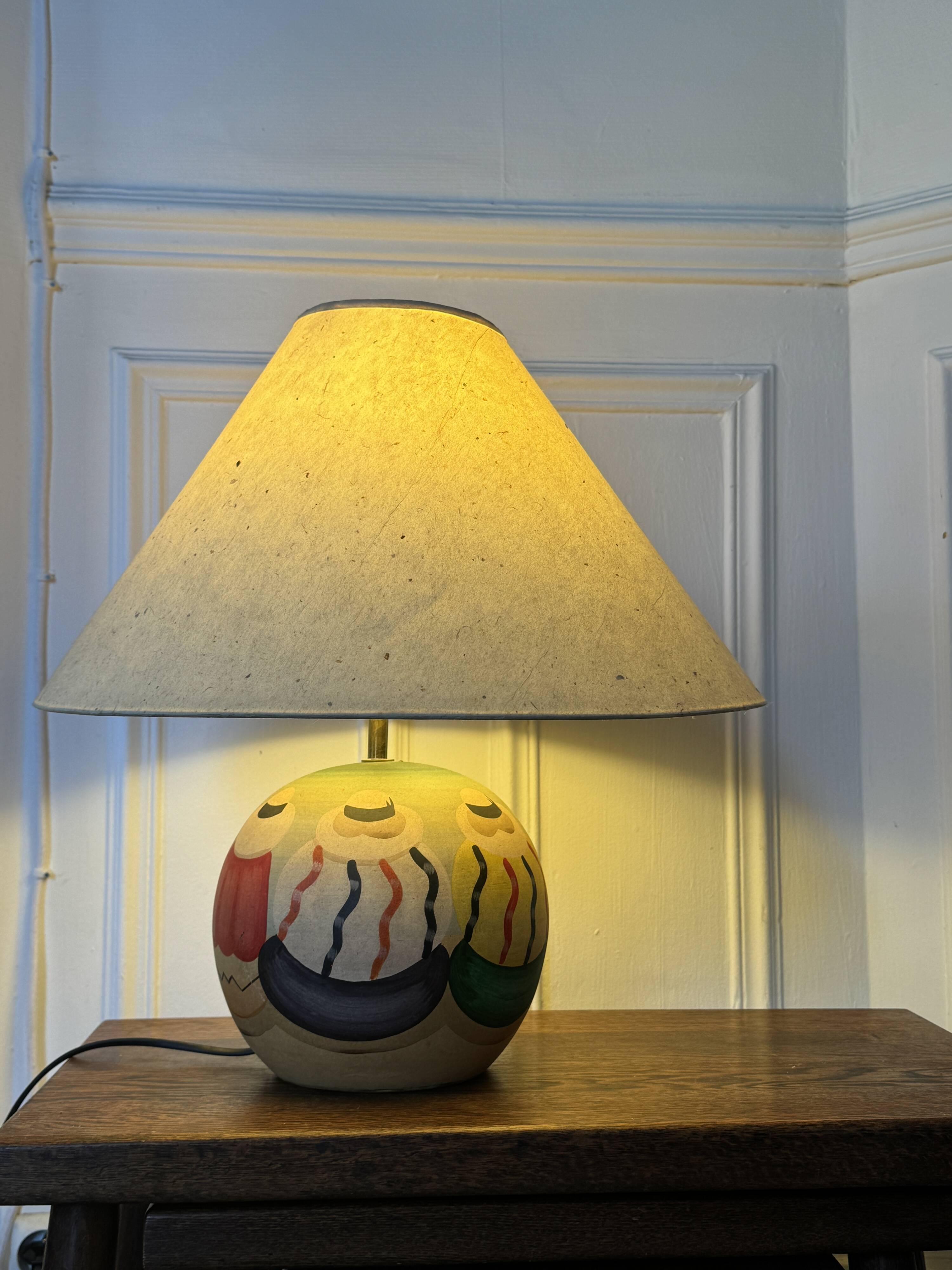 Vintage wooden bedside lamp