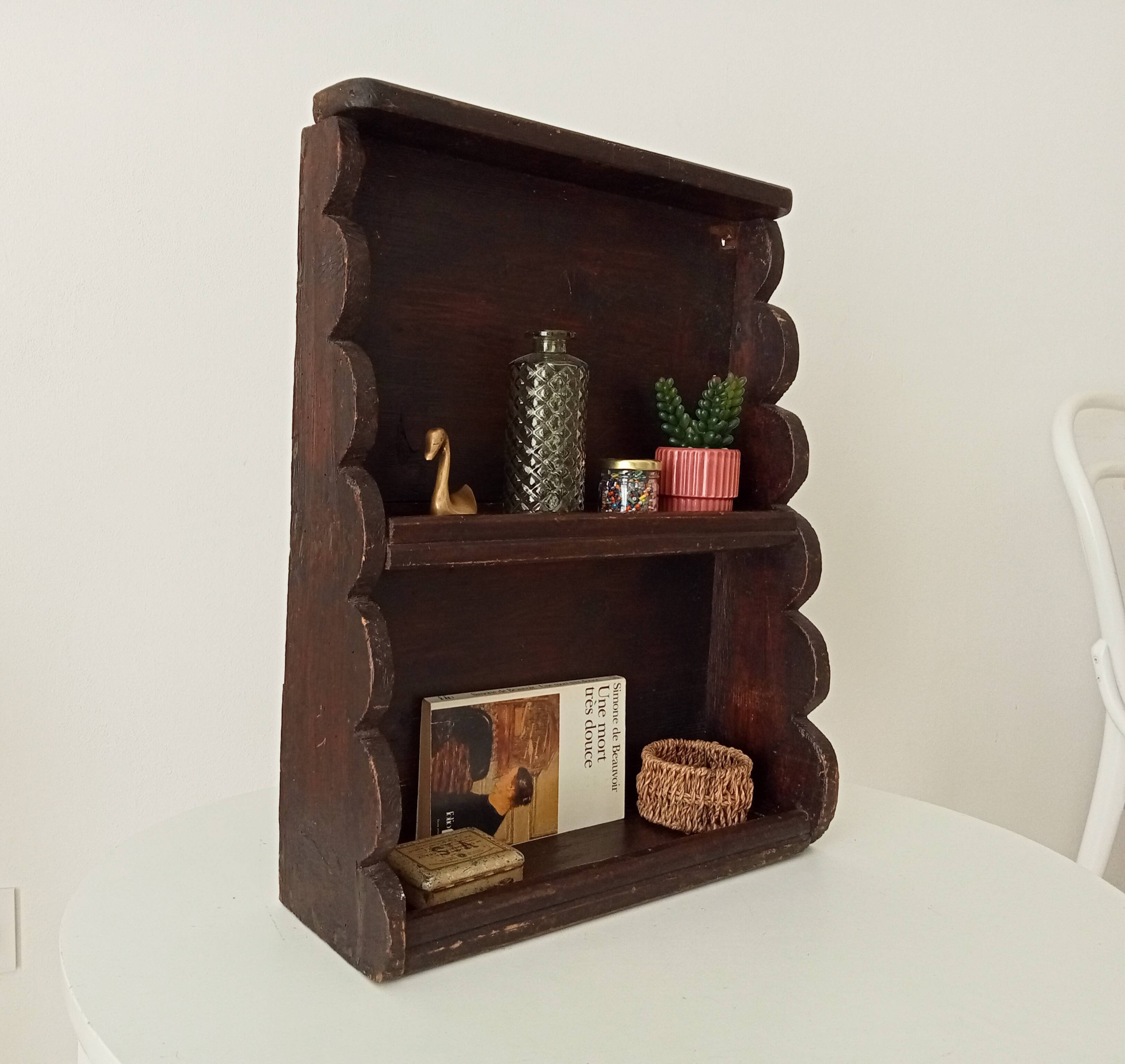 Antique brutalist wall shelf