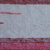 Handmade recycled cotton rug - Coral and ecru