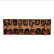 Vintage coat rack in wood and enameled copper