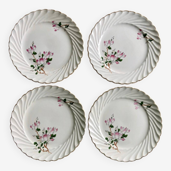 4 assiettes à dessert vintage Lunéville Badonviller France