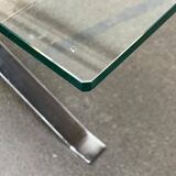 Joker coffee table in chrome and glass in mid-century Space Age style by Olivier Mourgue for Airborne, 1960s.