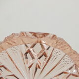 Pink tinted molded crystal powder box