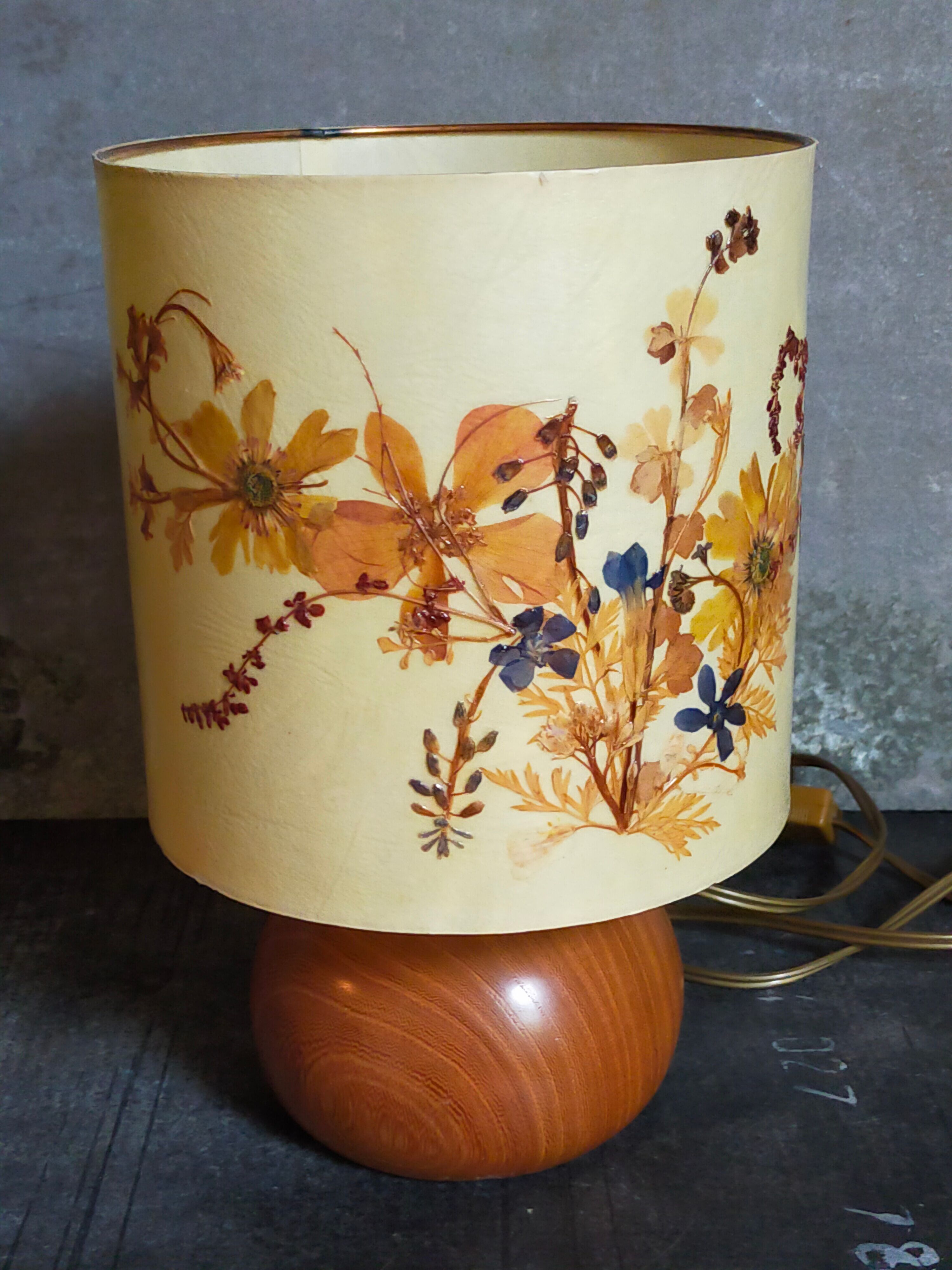 Lampe de chevet en bois vintage