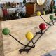 Wall coat rack with vintage balls