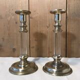 Pair of vintage brass candle holders