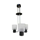 Elektroinstala Jílové pendant lamp, Czechoslovakia, 1970s, embossed glass